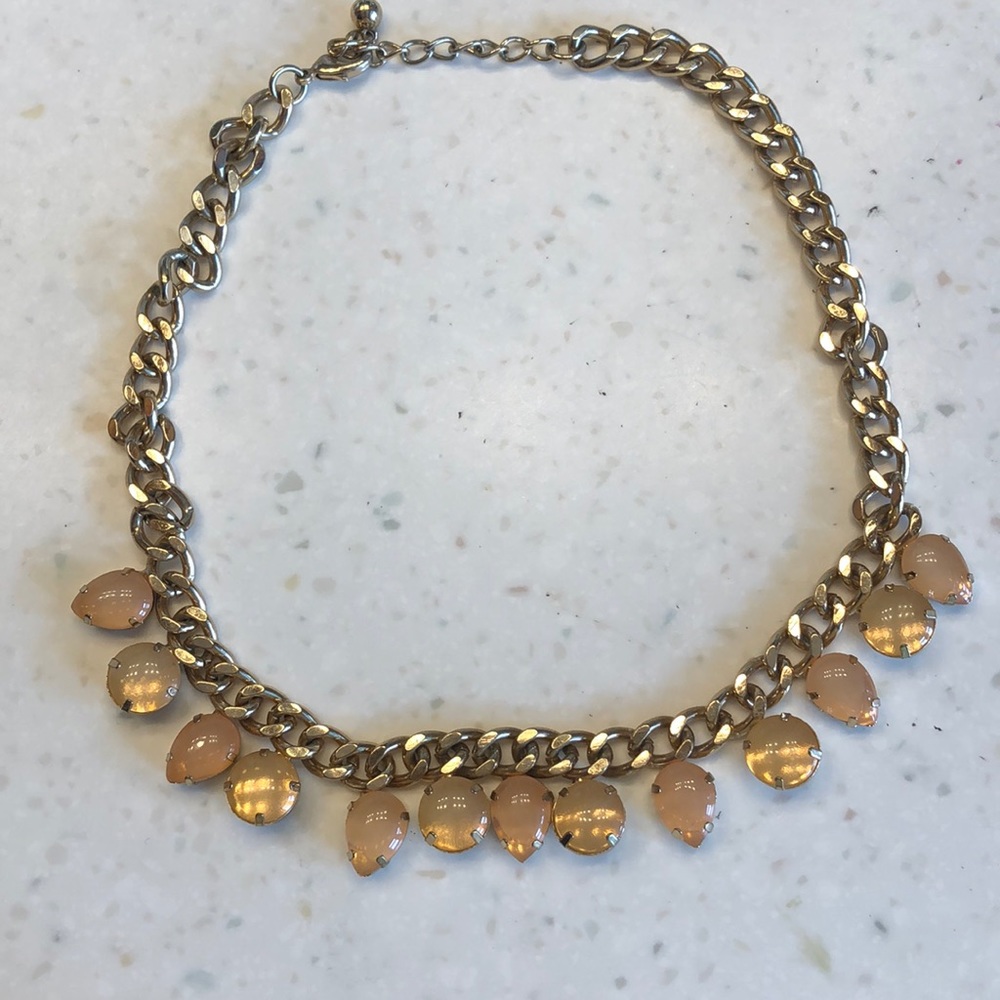 Light pink gold statement necklace